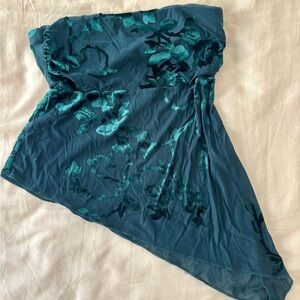 Urban Outfitters Teal Asymmetrical Top